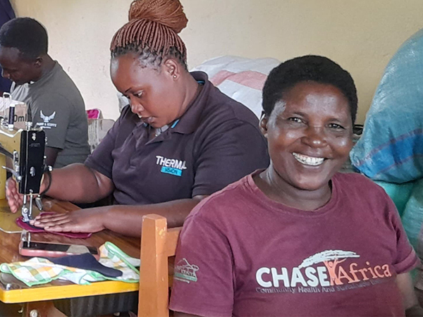 Esther CHW sanitary pad sewing leader website